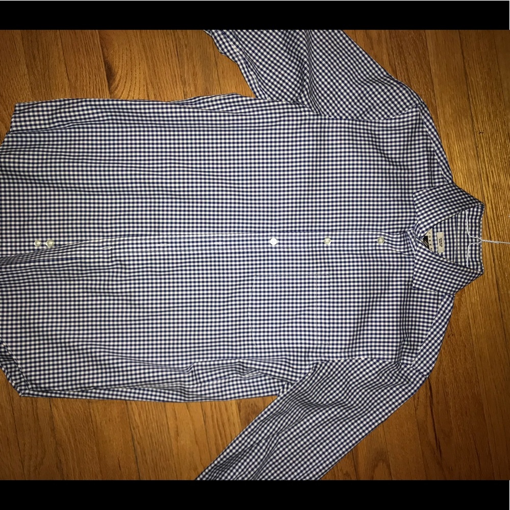 Blue Check slim fit dress shirt